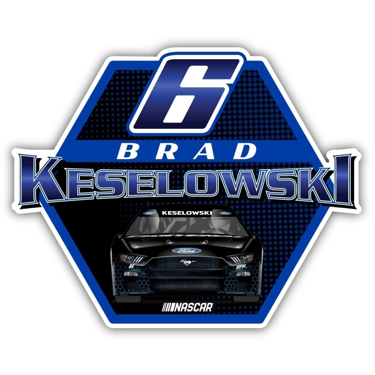 R and R Imports Nascar 6 Brad Keselowski 4-Inch Vinyl Decal Sticker